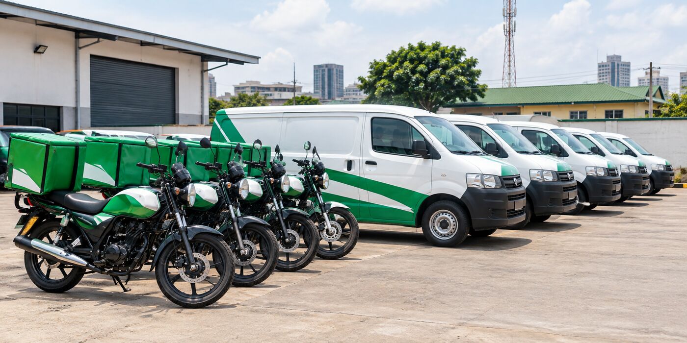 A logistics delivery vehicle fleet